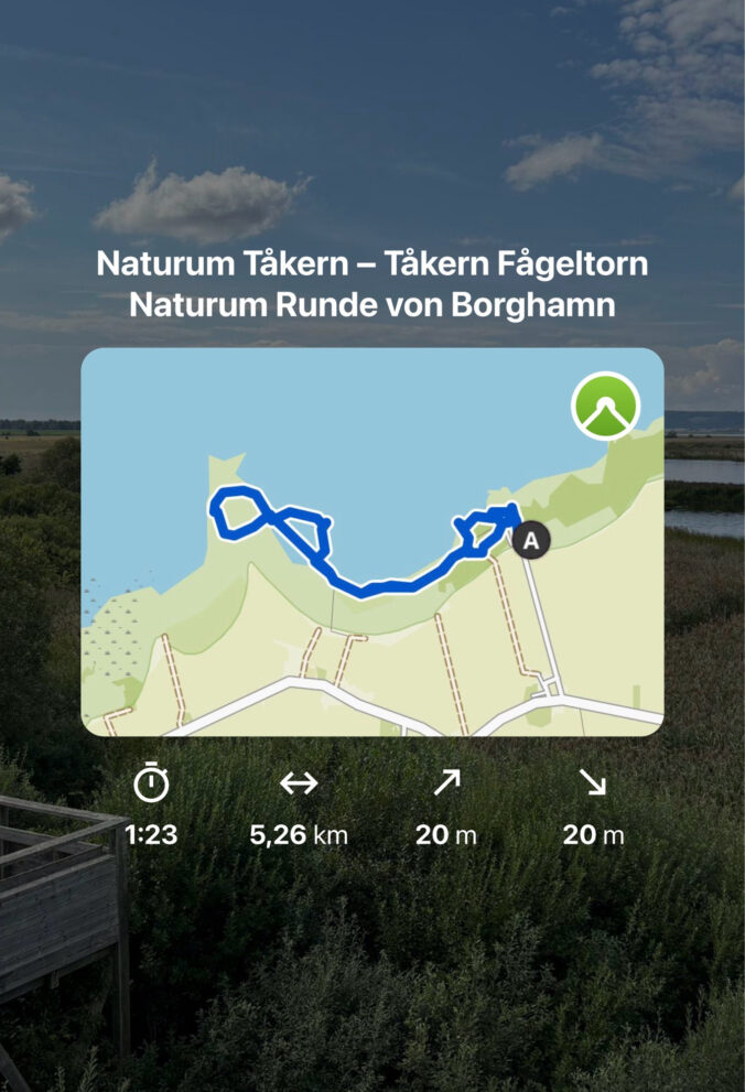 Übersicht über die Tour, Dauer: 1:23, Länge: 5,26 km, Höhenunterschied: 20 m.